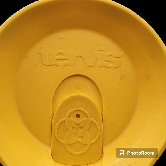 Tervis Tumbler 24oz Dog Lover Patch With Paw Prints Yellow Gold Lid Preowned - Picture 3 of 5